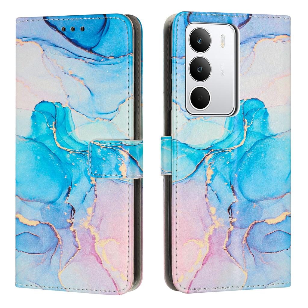 For Realme C71 4G Stand Case Marble Pattern PU Leather Wallet Phone Cover
