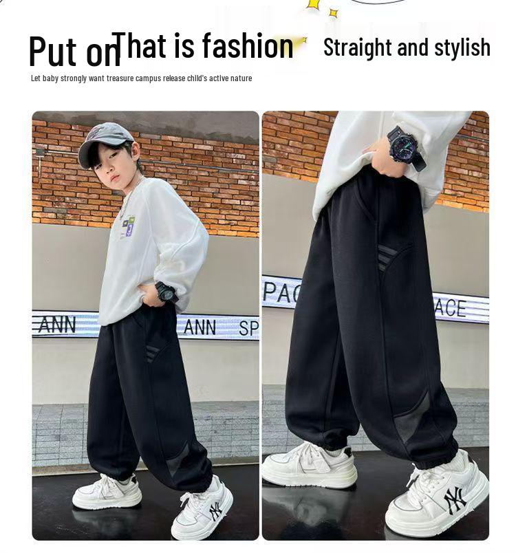 Chlapecké zimní sportovní kalhoty Plus Velvet 2025: Trendy tepláky pro střední až velké chlapce - nový podzimní/zimní styl