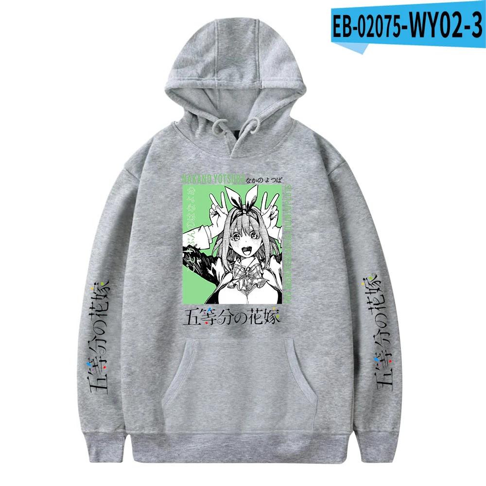 The Quintessential Quintuplets Ichika Nino Miku Yotsuba Itsuki Anime Print Men Women Hoodie Manga Sweatshirt Harajuku Sweatshirt