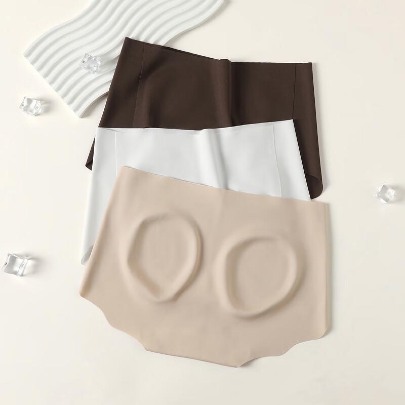 Fenteng Women's 10A Antibacterial Seamless Mid-High Waist Briefs 3-Pack
