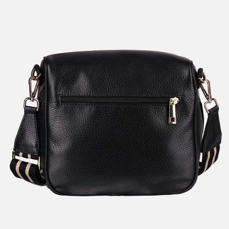 Inez - Black Leather Crossbody Bag