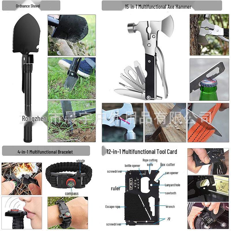Multifunctional Outdoor Survival Tool Set: Camping, Travel Gear, EDC Emergency Tactical Bag