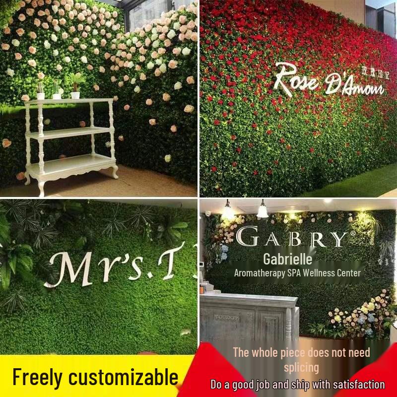 Artificial Green Wall with Roses for Indoor/Outdoor Decor