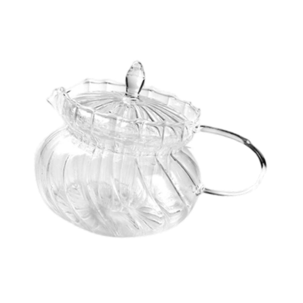 Glass Teapot Tea Glassware Clear with Removable Infuser Heatproof Water Jug for Home Office Living