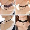Retro Lace Choker Necklace Set – Black Clavicle Chain Accessory for Women
