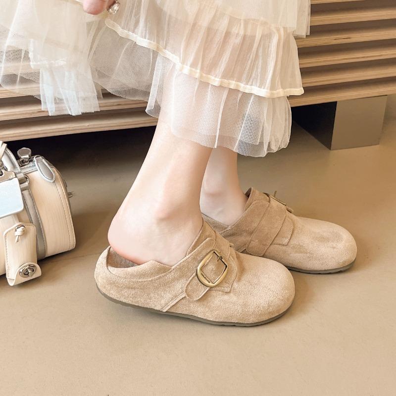 All-inclusive women's new spring and autumn flat-soled single shoes, one pedal inner height increase, soft sole retro