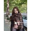 Soft Fuzzy Oversized Scarf Women Winter Warm Thick Acrylic Blend Solid Color Plush Neck Wrap