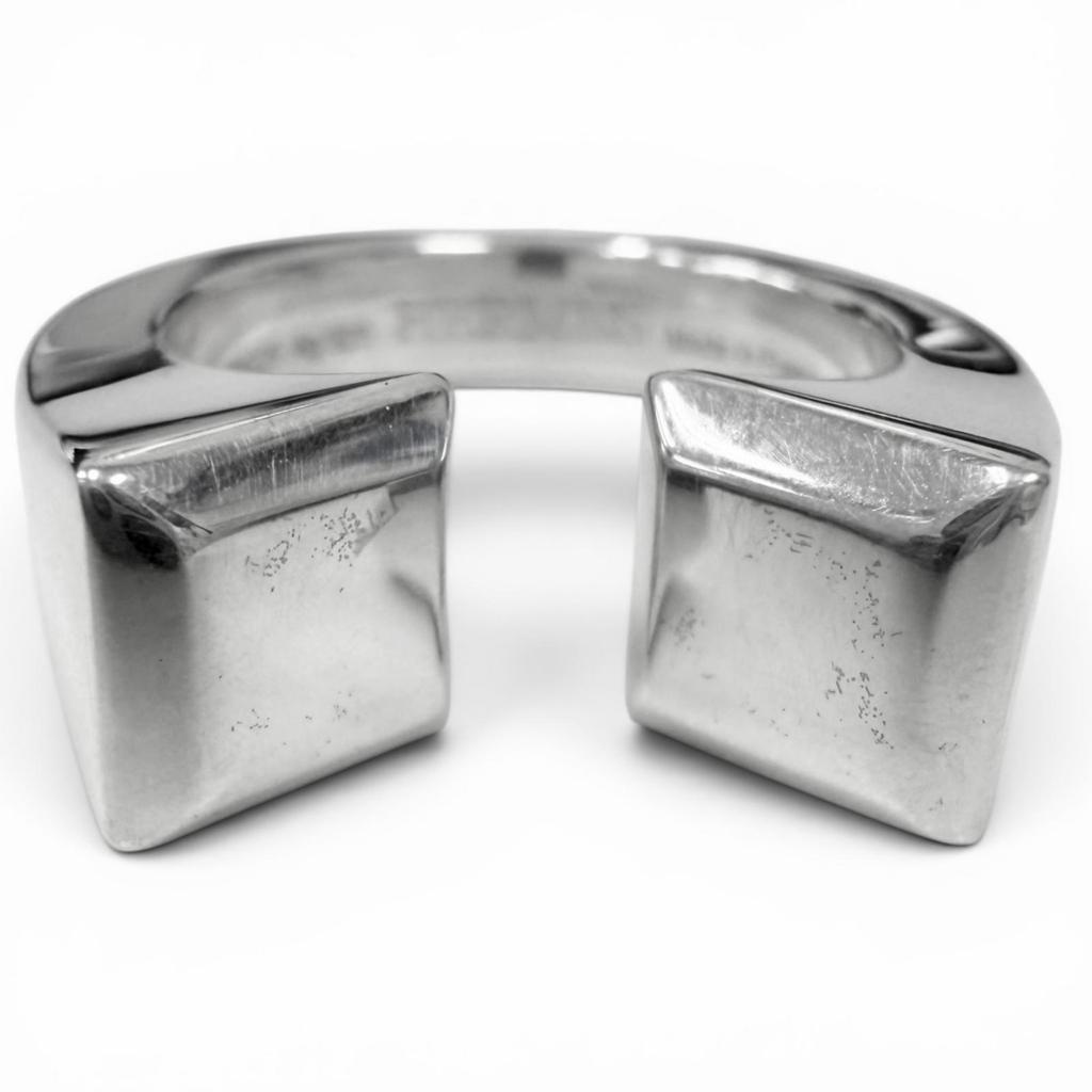 Excellent HERMES Ring Ring Clou De Forges Silver AG925 Mens 52 Used
