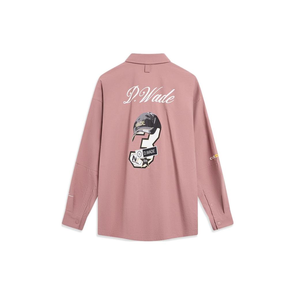 Li Ning Wade Series Back Graphic Print Loose Casual Jacket Men Jacket Sumei-Pink AFDT511-5