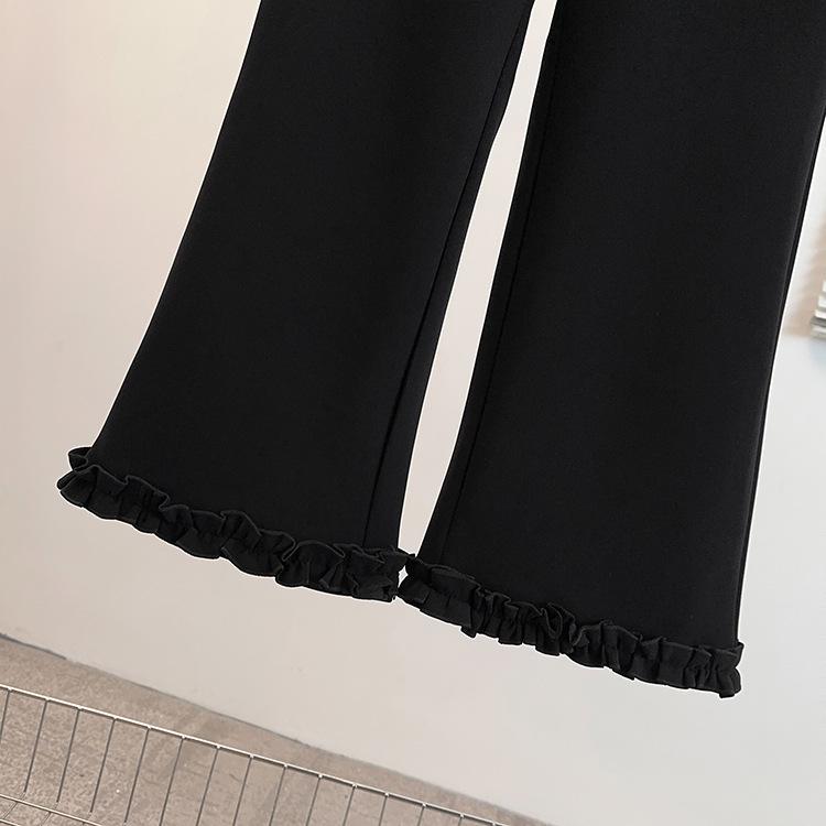Plus Size Women's Ruffle Lace Casual Pants - Early Spring Niche Design