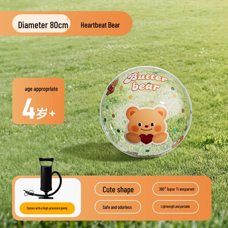 Inflatable Transparent Giant Football Beach Ball for Children and Parent-Child Interaction