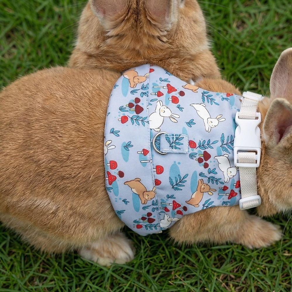 Breathable Guinea Pigs Vest Adjustable Rabbit Leash Set Practical Walking Harness  Training