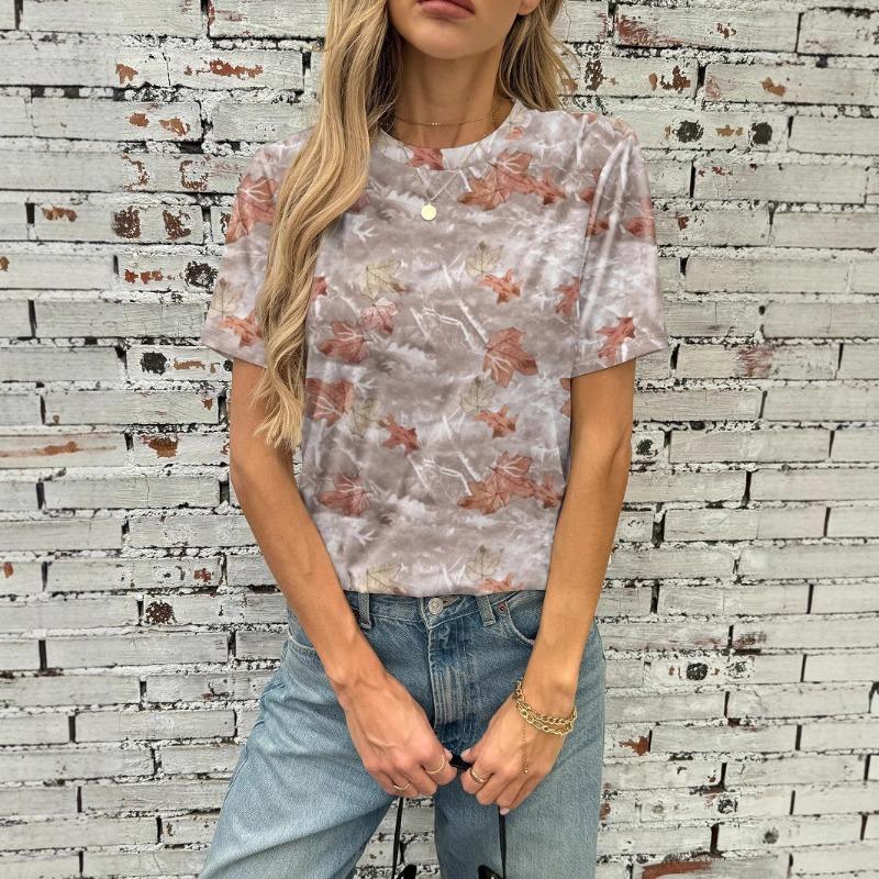 Heart Love Graphics T-Shirts Floral 3D Print Women's Casual Short Sleeves O-Neck T Shirt Y2k Harajuku Tees Tops