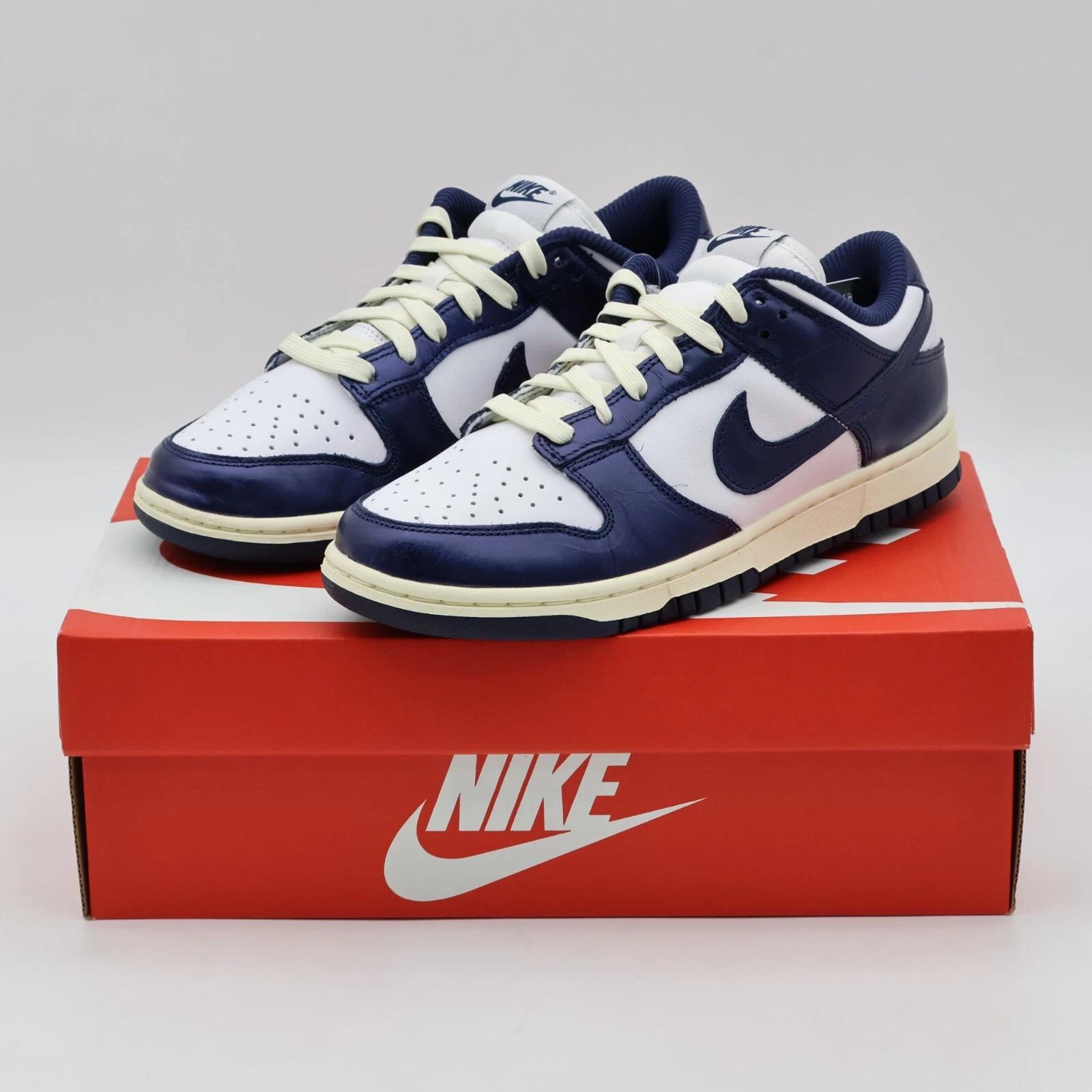

FN7197-100 Nike Dunk Low PRM Midnight Vintage Navy White Coconut Milk (Жіночий) US 12W