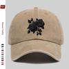 pc Elegant Black Rose Pattern Printed Baseball Cap Truck Driver Papa Hat Comfortable Lightweight Headwear Adjustable Closure