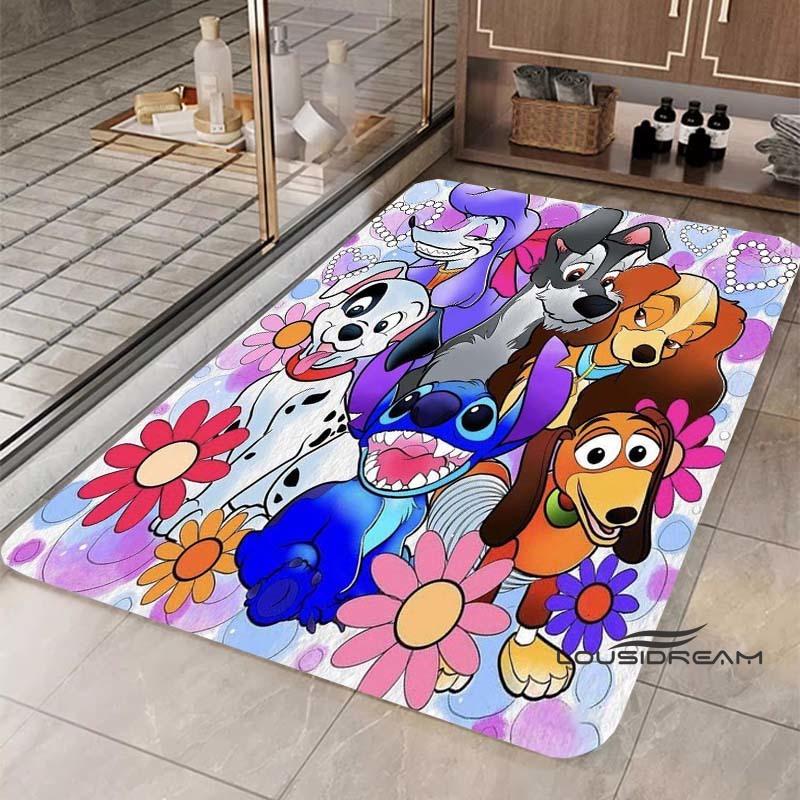 Cartoon Lady and the Tramp rug, suitable for bedroom, living room and other home décor, fluffy square rug, soft area rug, play