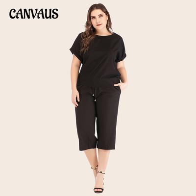 Verão feminino camiseta calças de pernas largas terno moda solto tamanho grande terno esportivo pantsuit