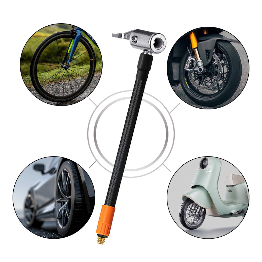 1 Stück M6-Verriegelungs-Luftfutter mit Luftschlauch, Standard-Reifenventil-Feingewinde, Aufblasschlauchadapter, Autoreparaturwerkzeug