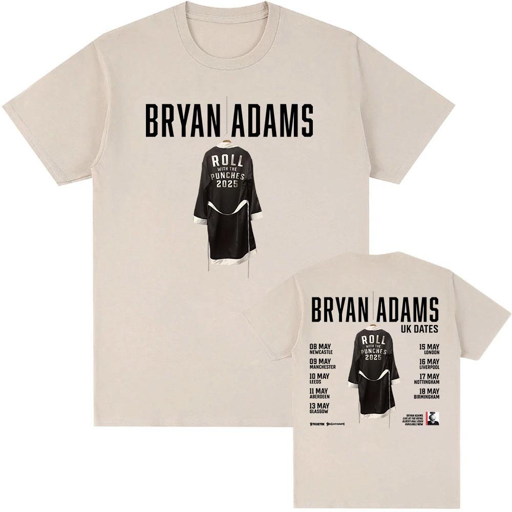 

BRYAN ADAMS ROLL WITH THE PUNCHES TOUR 2025 T-shirt Short Sleeve Cotton O-neck Tshirt Men Clothes Summer Unisex Streetwear Male L