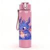 1PC Cute Blue Baby Dragon 750ml Color Plastic Sports Water Bottle Leakproof Flip Straw Lid Suitable for Sports Office Home Use