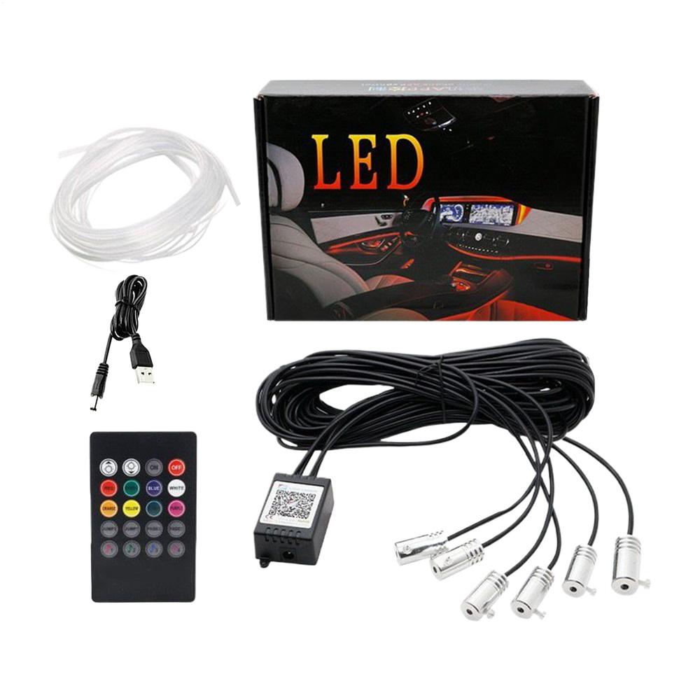 

8m Car LED Atmosphere Light With Sound Sensor Adjustable Auto Interior Lighting Strip App/ Remote Control Control Ambient Lamp