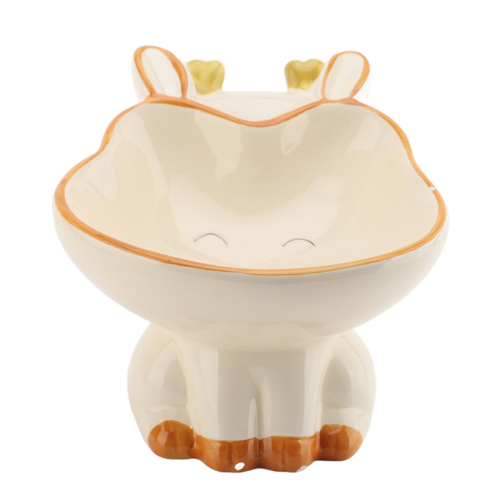 Наклонная миска для закусок, статуэтка мультяшного животного, многоцелевая керамическая декоративная миска для домашнего хранения или кормления питомцев
