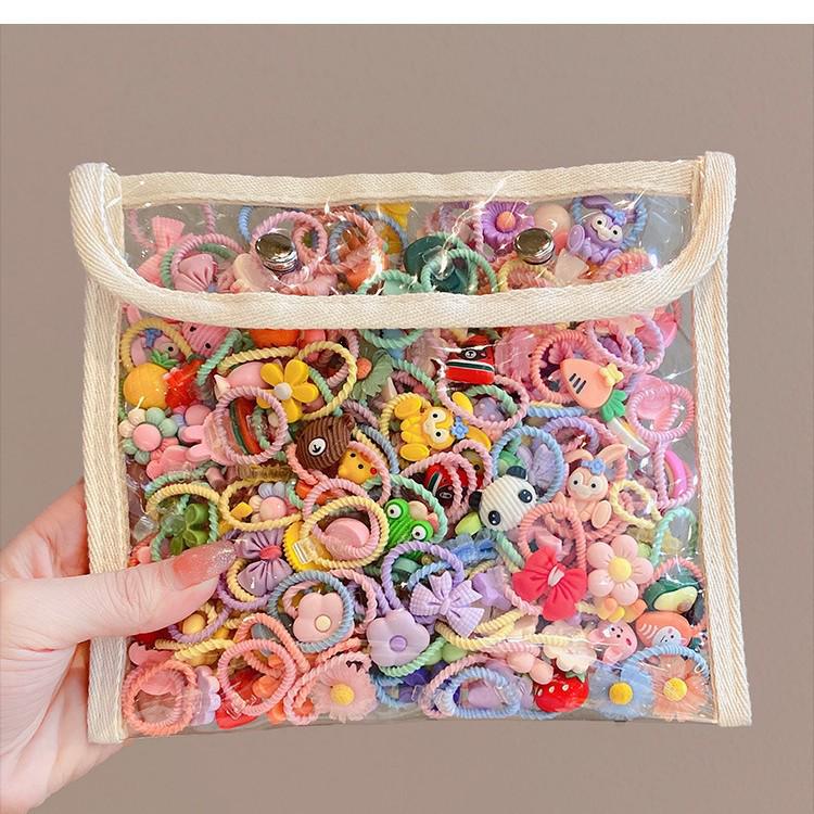 Non-Damaging Korean-Style Hair Ties for Girls – Cute Cartoon Rubber Bands, Perfect for Babies, Adorable Small Size