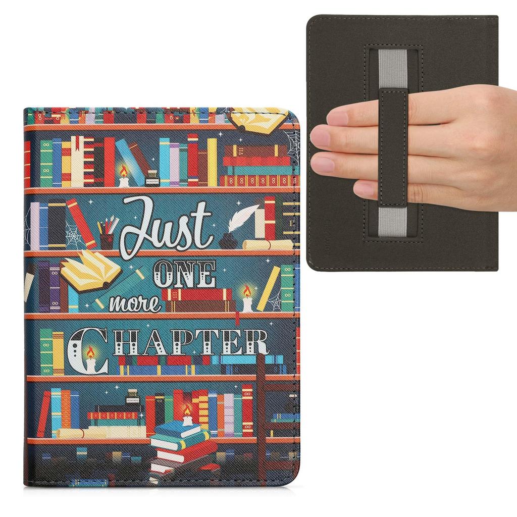 kwmobile Case for Amazon Kindle Paperwhite Generation 2021 Shockproof PU Leather Folio Cover for one more Design 11. - E-Readers, "Just chapter"