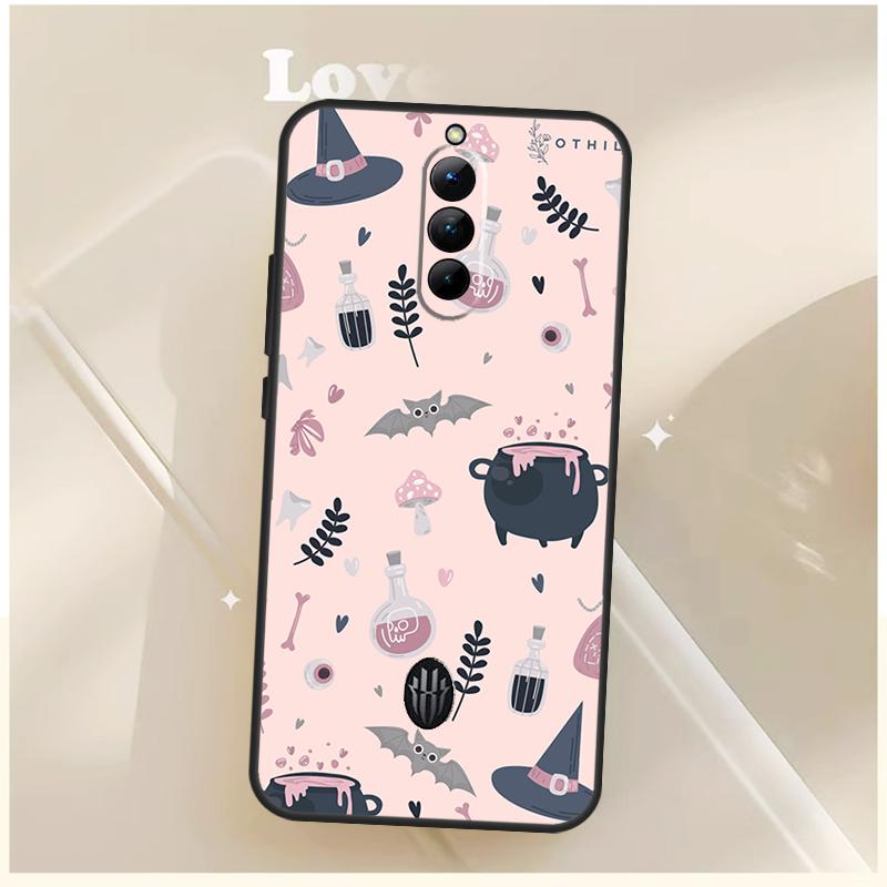 

Pink Cat Skull Sorceress Witch Case For ZTE Nubia Red Magic 6 7 6S 7S 8S 9S 10S Pro For RedMagic 10 8 9 11 Pro Plus Cover Red Magic 9 Pro