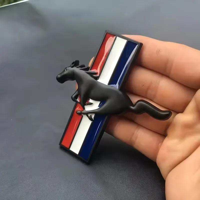 Car 3D Metal Badges Fender Side Stickers Running Horse Styling