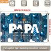 2D Blue Wood Father's Day Backdrop, Love You Papa Party Banner