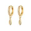 CRMYA Vintage Piercing Ear CZ Zircon Cross Earring Gold Silver Filled Drop Earrings For Women Hoop Earings Jewelry Wholesale
