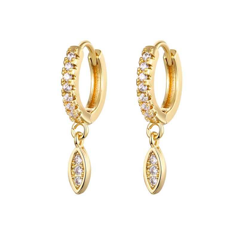 CRMYA Vintage Piercing Ear CZ Zircon Cross Earring Gold Silver Filled Drop Earrings For Women Hoop Earings Jewelry Wholesale