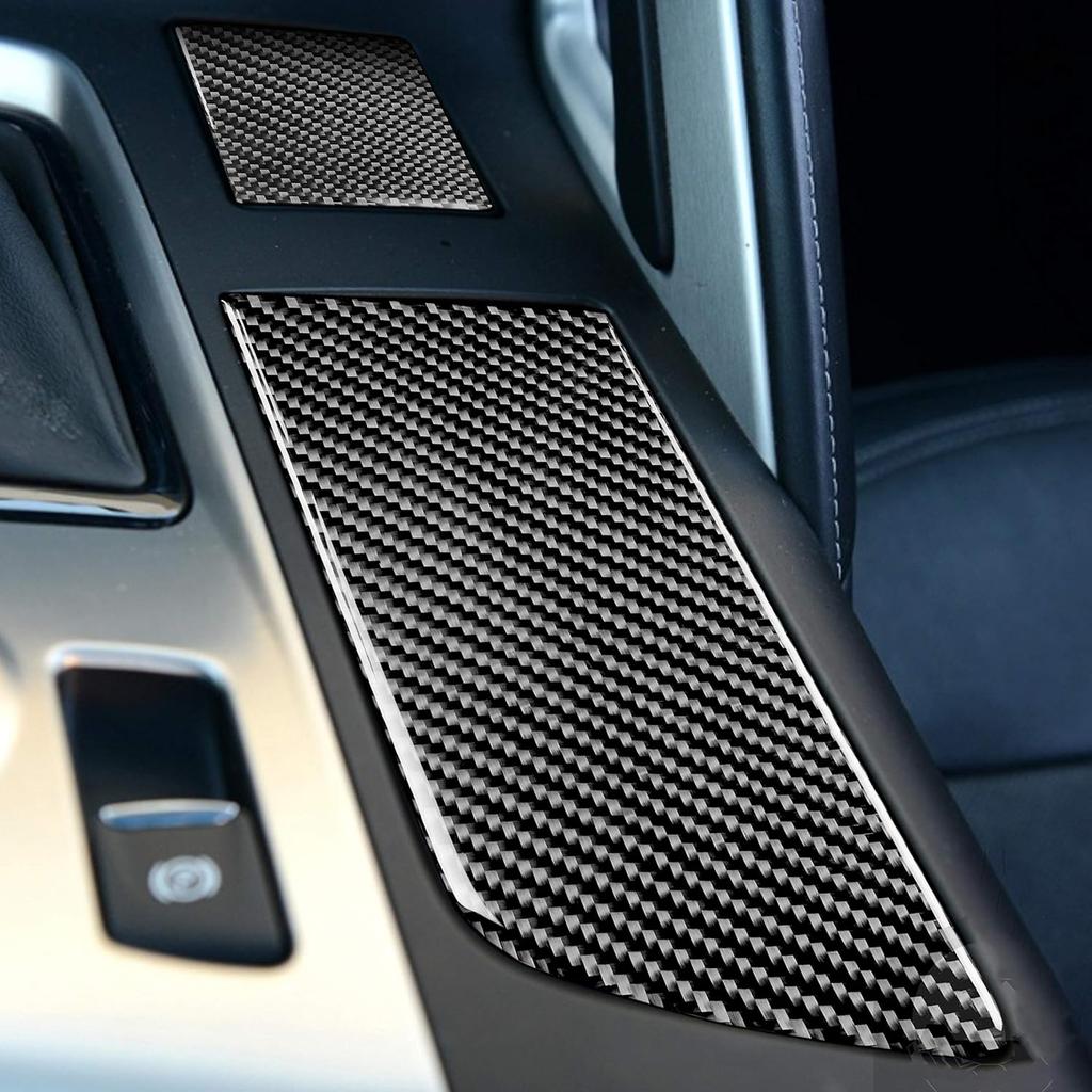 RRX Real Carbon Fiber Armrest Storage Cup Holder Gears Panel Protective Cover Molding Trims Sticker Accessories for 2014 2015 2016 2017 2018 