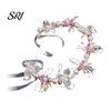 Fairy Headpiece Headband Floral Butterfly Design Adjustable Ribbon Women Faux Pearl Girls Cubic Zirconia Greek Bohemian Style Wedding Bridesmaids