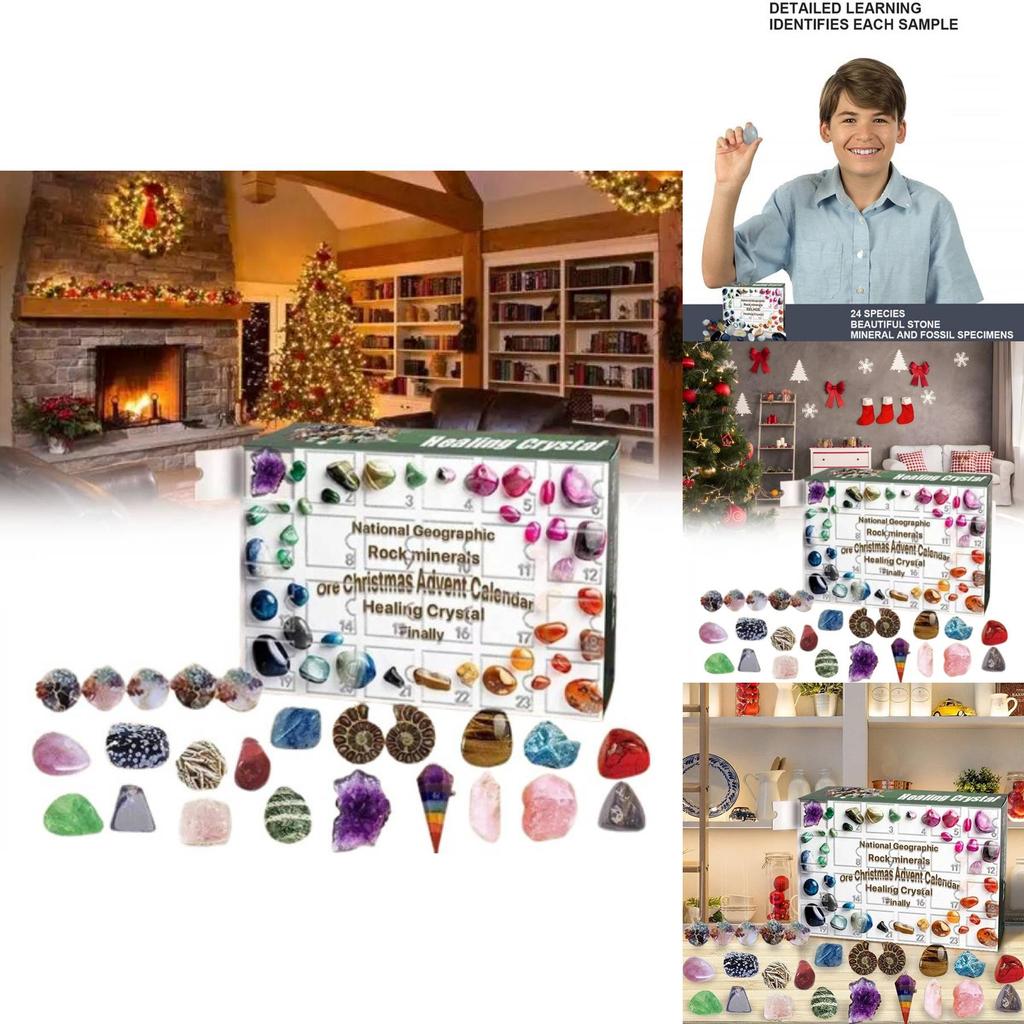 Unique 24 Compartment Mineral Green Gift Box Advent Calendar For Kids Festive Surprises