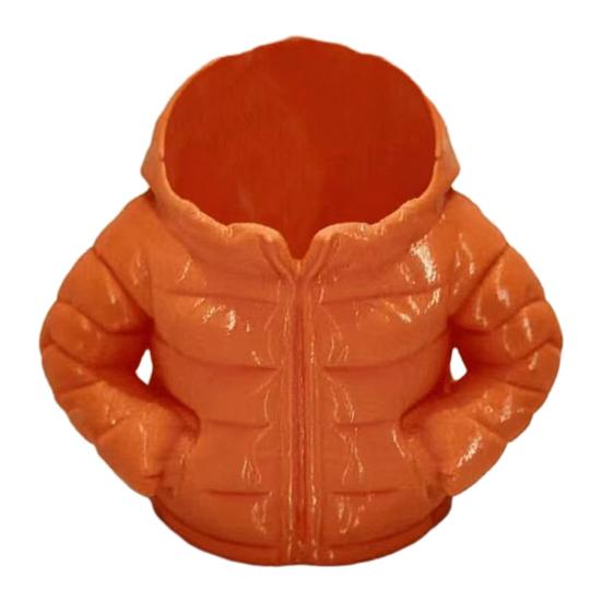 

Пуховик Тримач для ручок Настільний органайзер Компактна скринька для зберігання ручок, олівців, маркерів Креативний аксесуар для шкільного столу Подарунок для учня помаранчевий