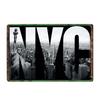 New York Kovové plakáty Vintage plechová cedule Vlajka USA Bar Pub Klub Záchod Nástěnná dekorace Domácí talíř Retro plakety 20x30 cm