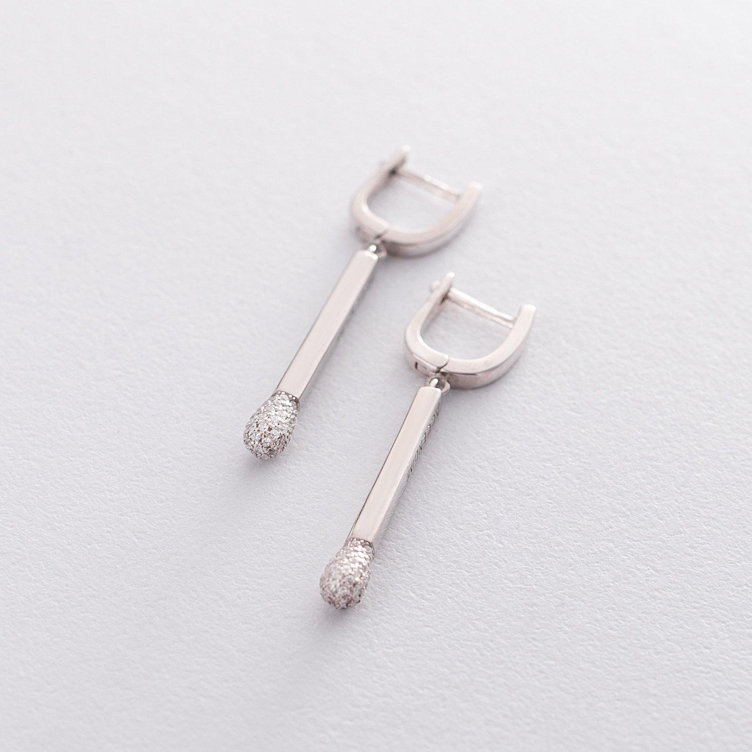 

Срібні сережки з фіанітами Oniks срібний