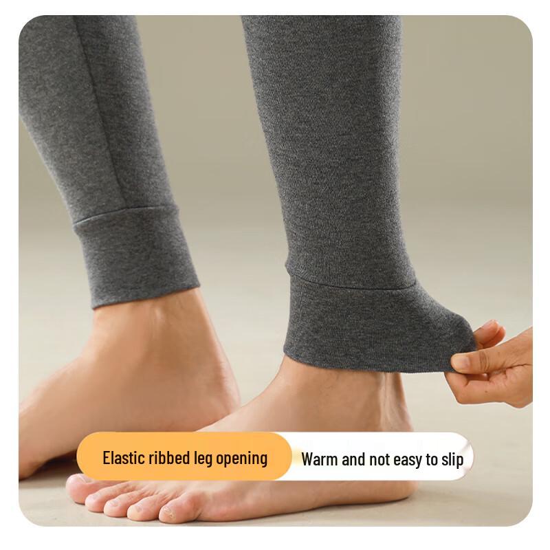 Men's Lightweight 100% Cotton Antibacterial Thermal Pants with Knee Protection