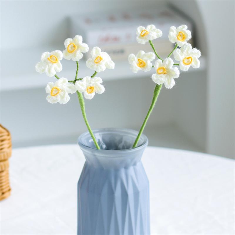 Handmade Woven Yarn Knitted Faux Flower Bouquet