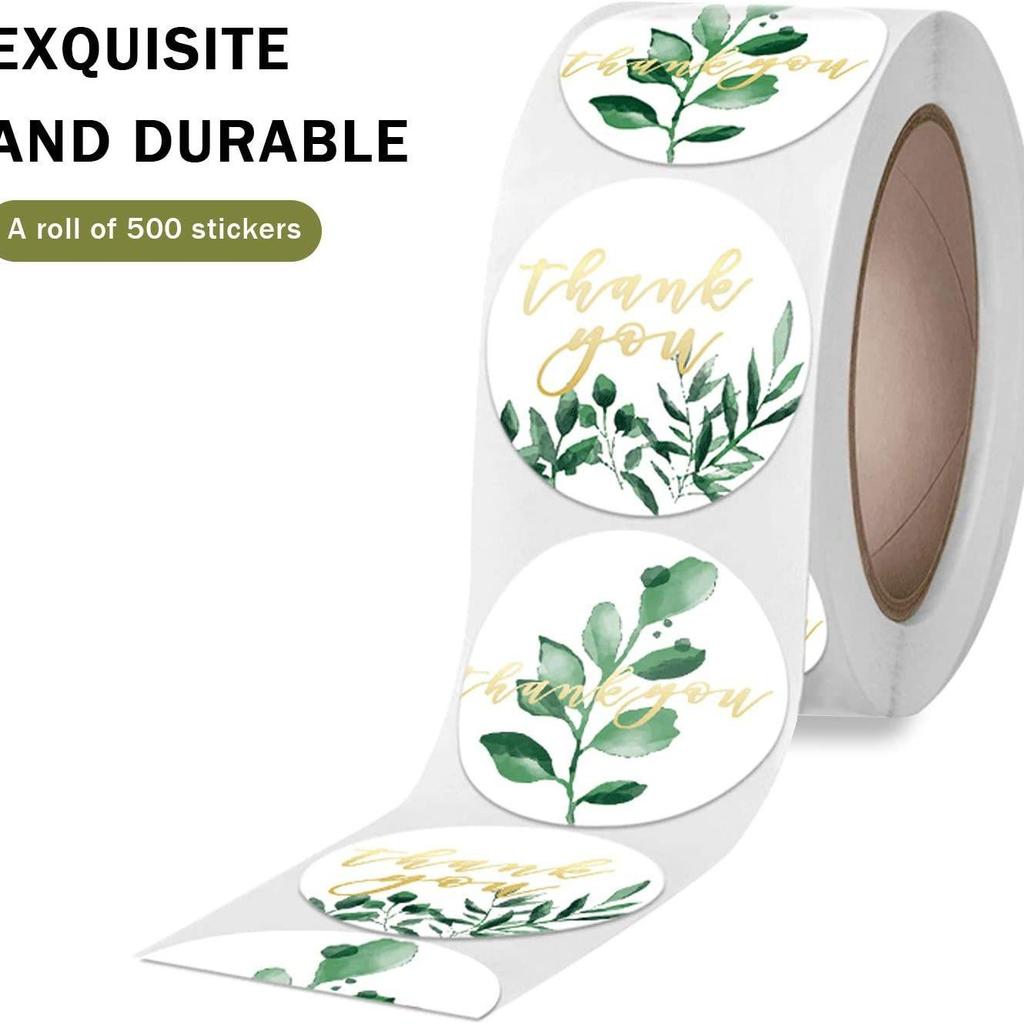 500 Autocolante Mulțumesc/Rulou - Serie Cadou Decorativ Etichete Autoadezive