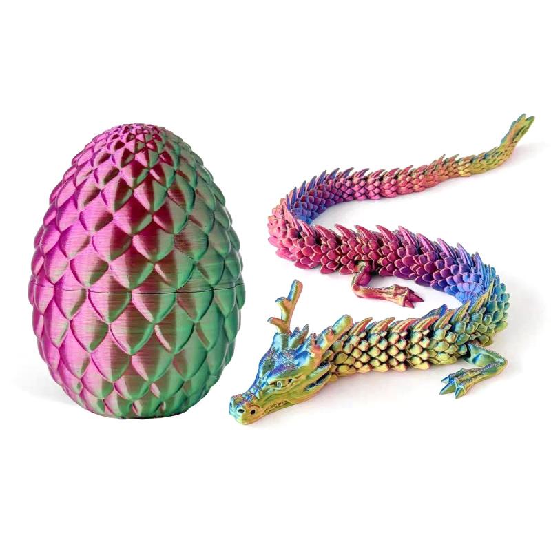 3D Printed 30Cm Dragon Egg With Articulated Dragon Model Home Decor Items Room Decoration Sculptures Figurines Desktop Ornament