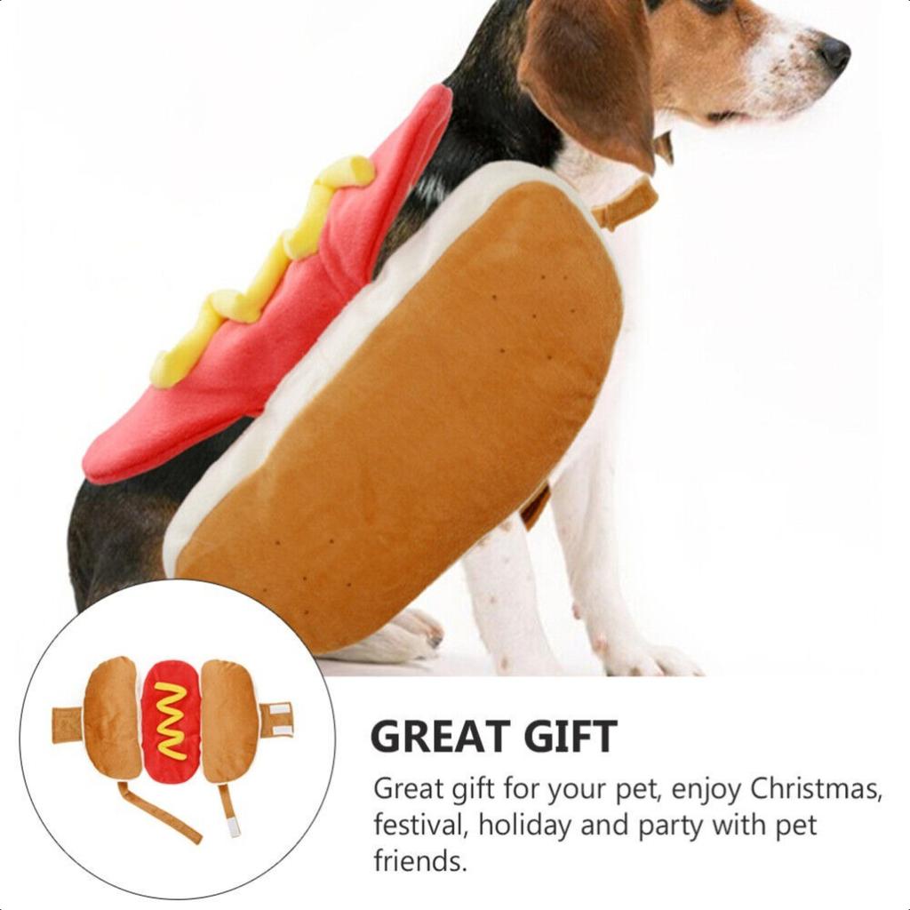 New Cozy and Adorable Stuffed Hot Dog Winter Pet Costume - Playful Apparel for Small and Medium Dogs - Funny Dachshund Party Cos