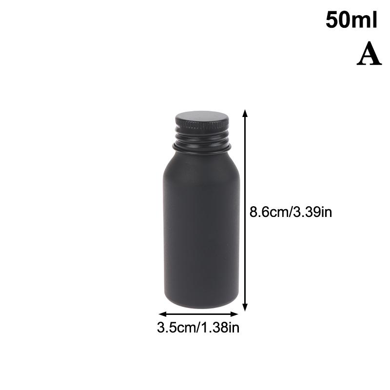 40Ml-250Ml Black Frosted Aluminum Bottle With Cap Perfume Lotion Cosmetic Toner Water Bottle Travel Protable Refillable Bottle