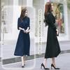 Pleated Chiffon Long Long Perfect for and Fall [SDSXZWG] Dress, Women's Dress, Sleeves, Cute, Slimming, Stylish, Elegant, Dates, Commuting, Weddings,