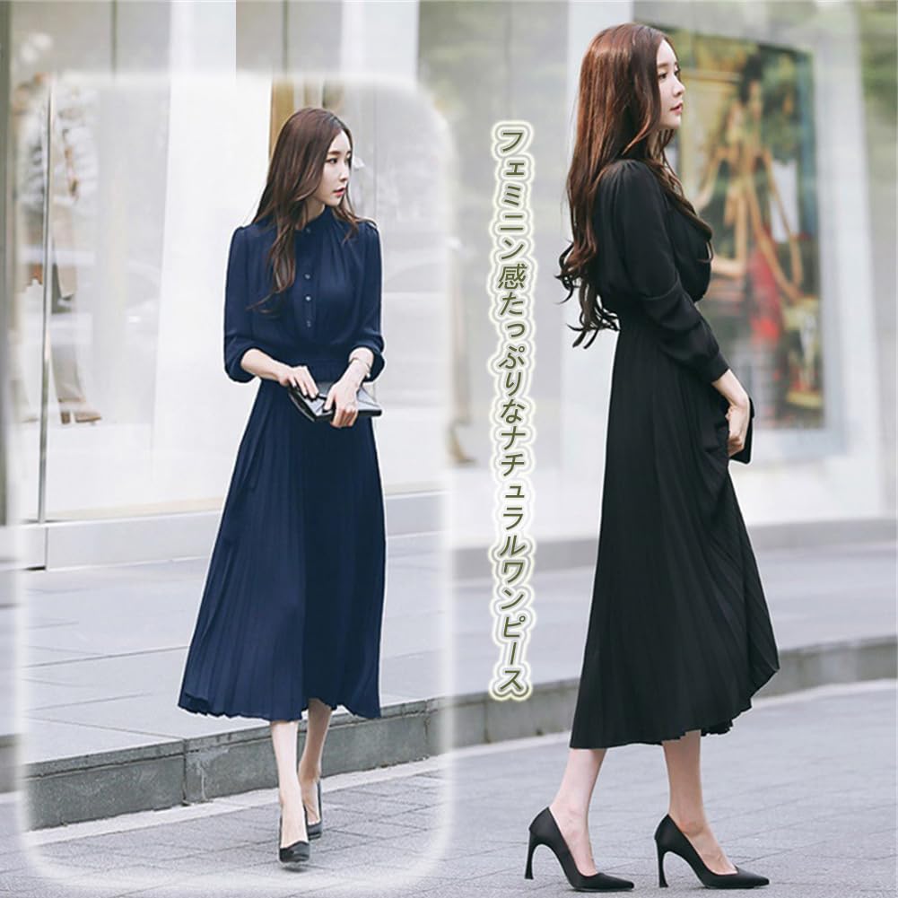 Pleated Chiffon Long Long Perfect for and Fall [SDSXZWG] Dress, Women's Dress, Sleeves, Cute, Slimming, Stylish, Elegant, Dates, Commuting, Weddings,