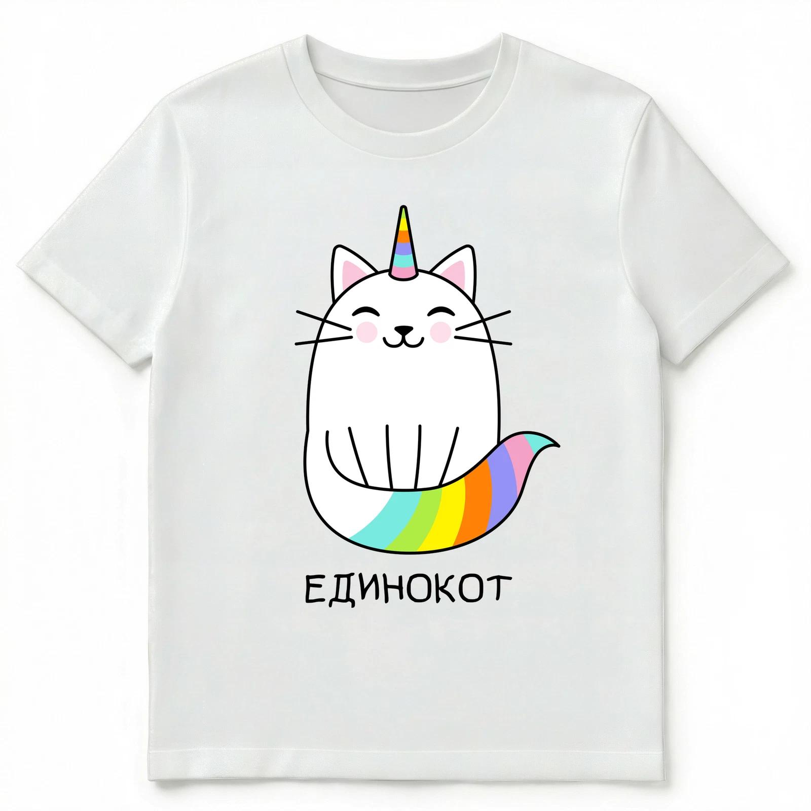 Russian Language Cute And Colorful Unicorn Cat T Shirt Unisex T-Shirt 3XL