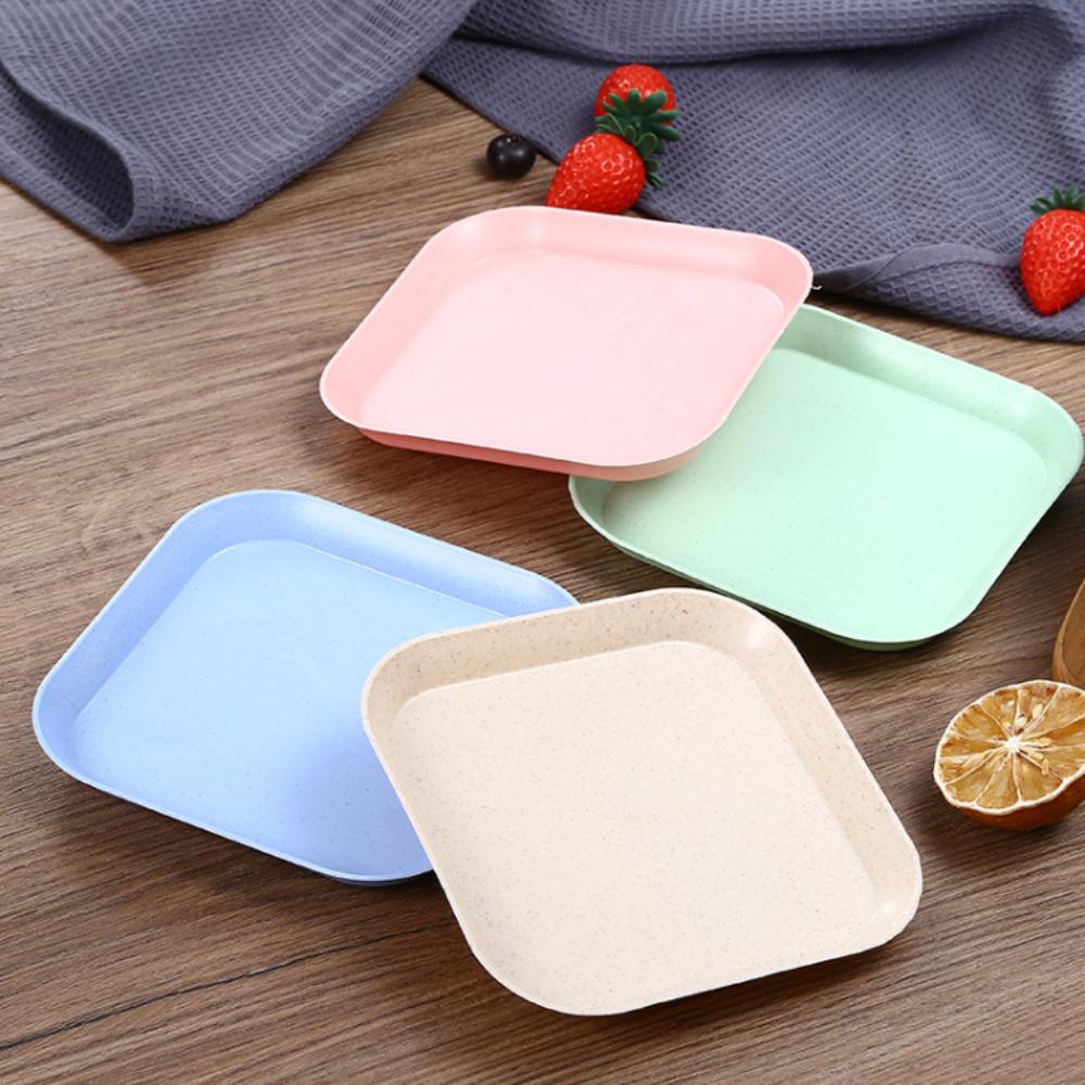Wheat Straw Tableware Spit Bone Dish Household Plastic Dessert Dishes Dining Garbage Dish Sauce Dish Small Square Plate