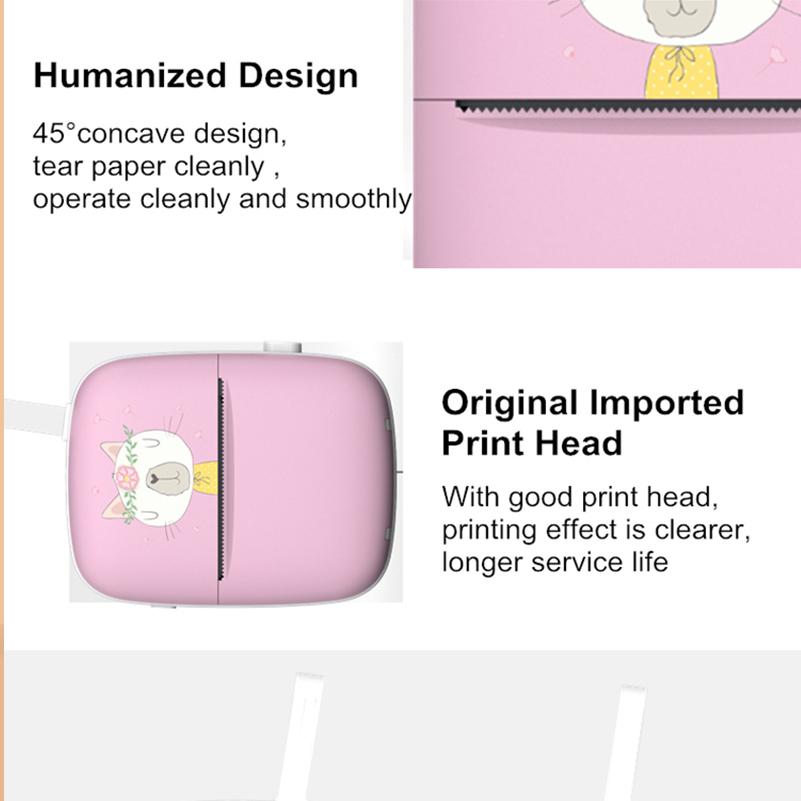 Smartphone IOS Android Digital Instant Photo Printer Cute Portable Mini BT Wireless Thermal Printer